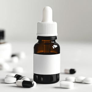 some_white_pills_and_topical_liquid_medicine_in_a_plasttic bottle